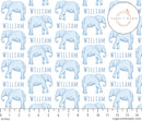 Sugar + Maple Personalized Stretchy Blanket | Elephant Blue - MacroBaby