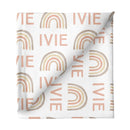 Sugar + Maple Personalized Stretchy Blanket | Rainbow Neutral - MacroBaby