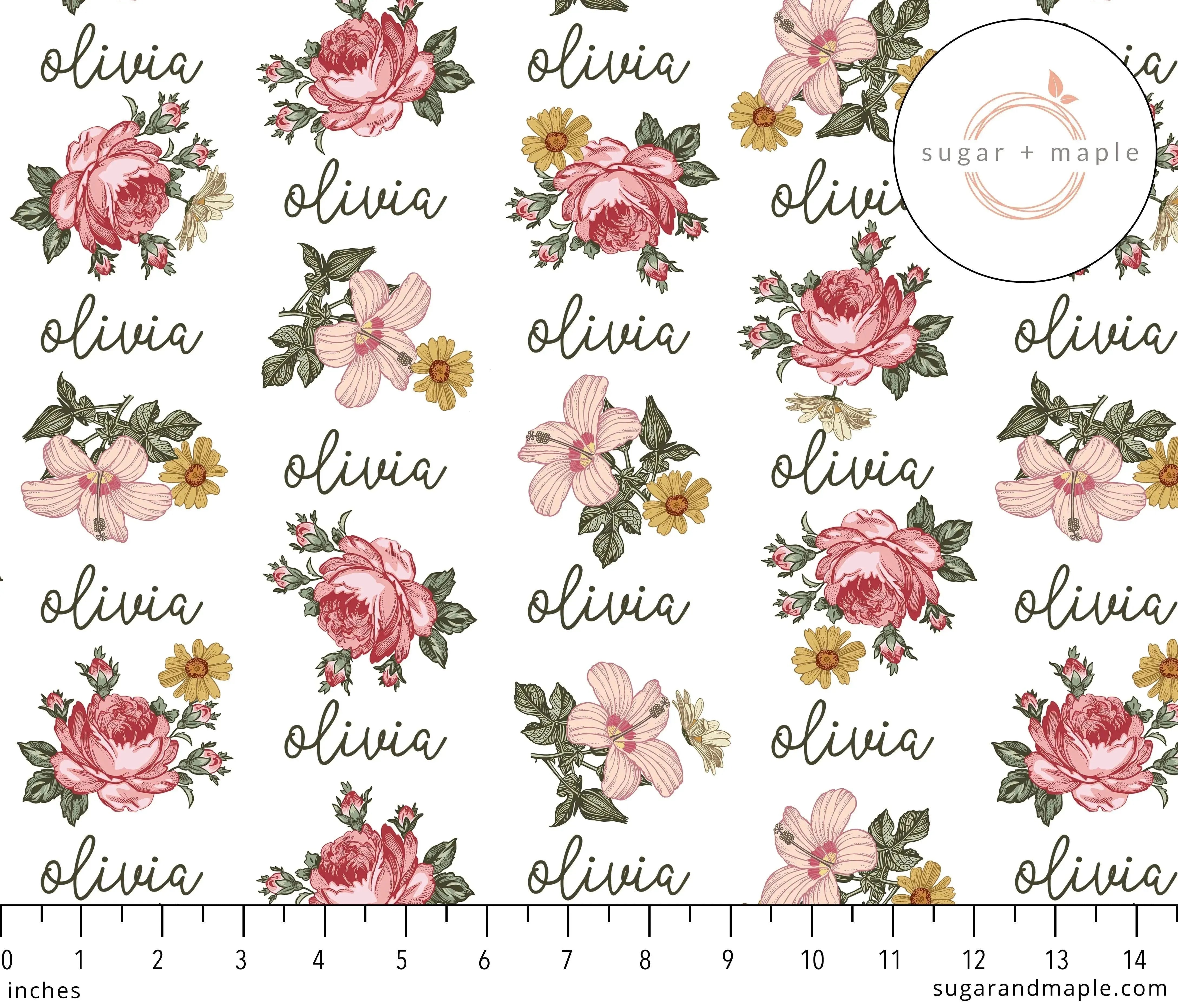 Sugar + Maple Personalized Stretchy Blanket | Retro Rose - MacroBaby