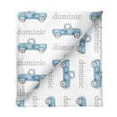 Sugar + Maple Personalized Stretchy Blanket | Truck Blue - MacroBaby