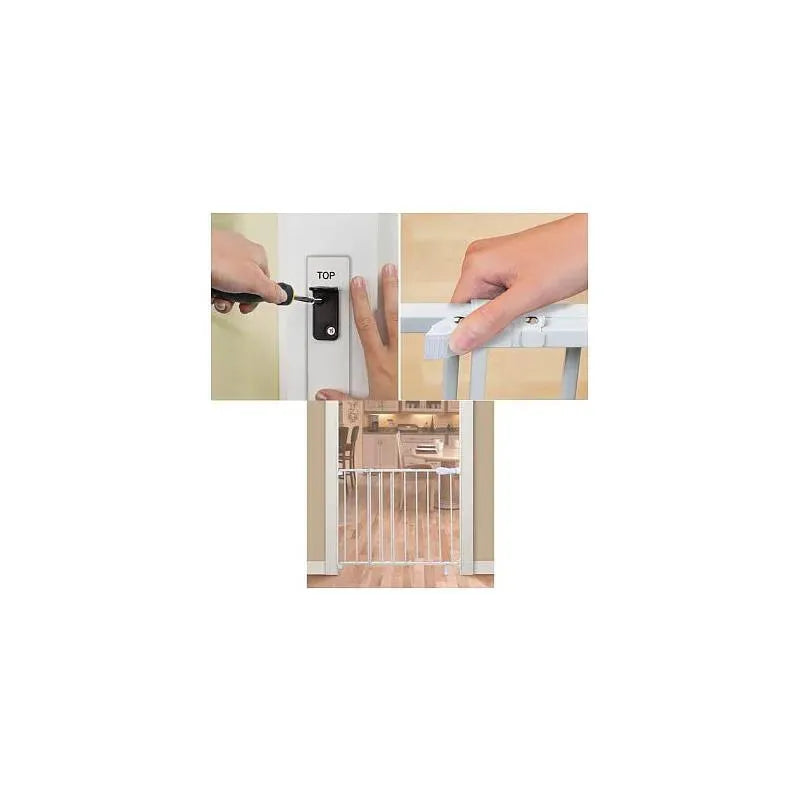 Summer Infant Simple-To-Secure Walk Thru Baby Gate, White Metal Image 3