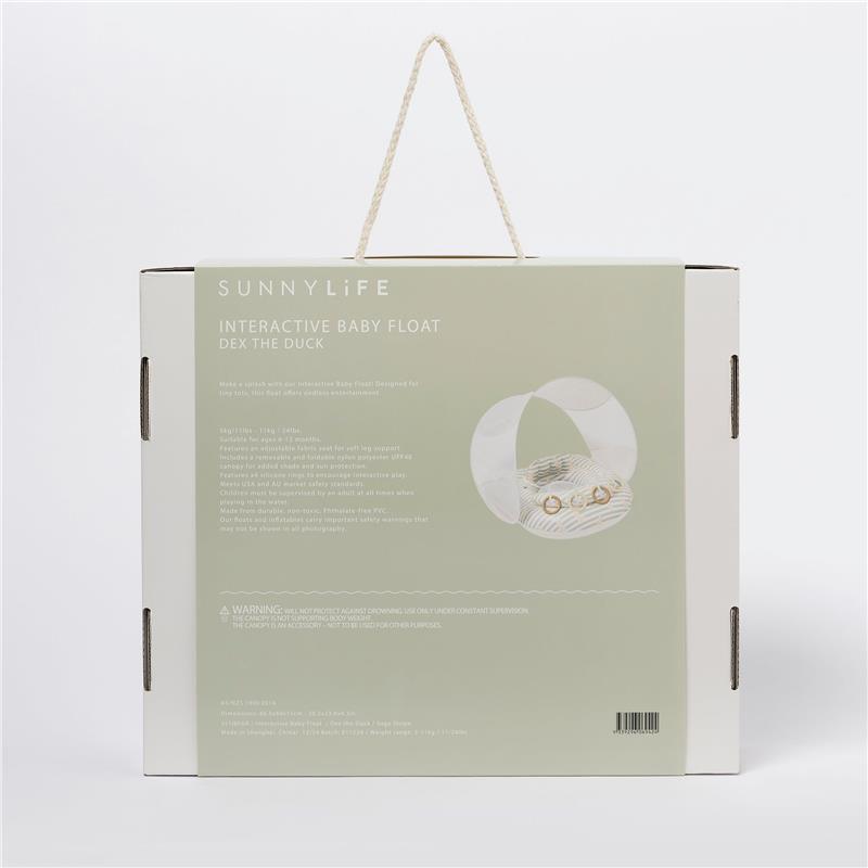 Sunnylife - Interactive Baby Float Duck Sage Stripe  Image 7