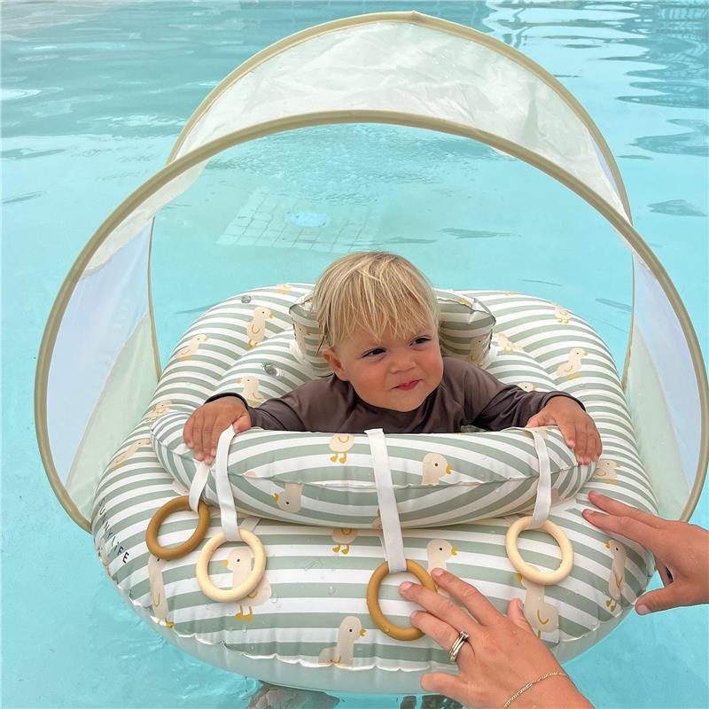 Sunnylife - Interactive Baby Float Duck Sage Stripe  Image 8