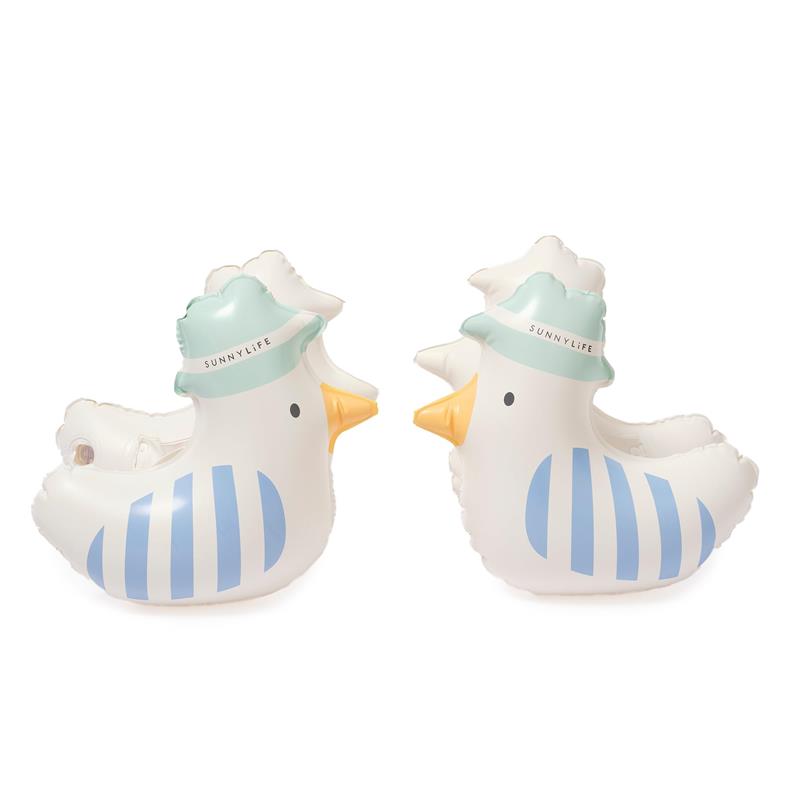 Sunnylife - Kids Inflatable Arm Bands Sid The Seagull Blue Stripe Image 1