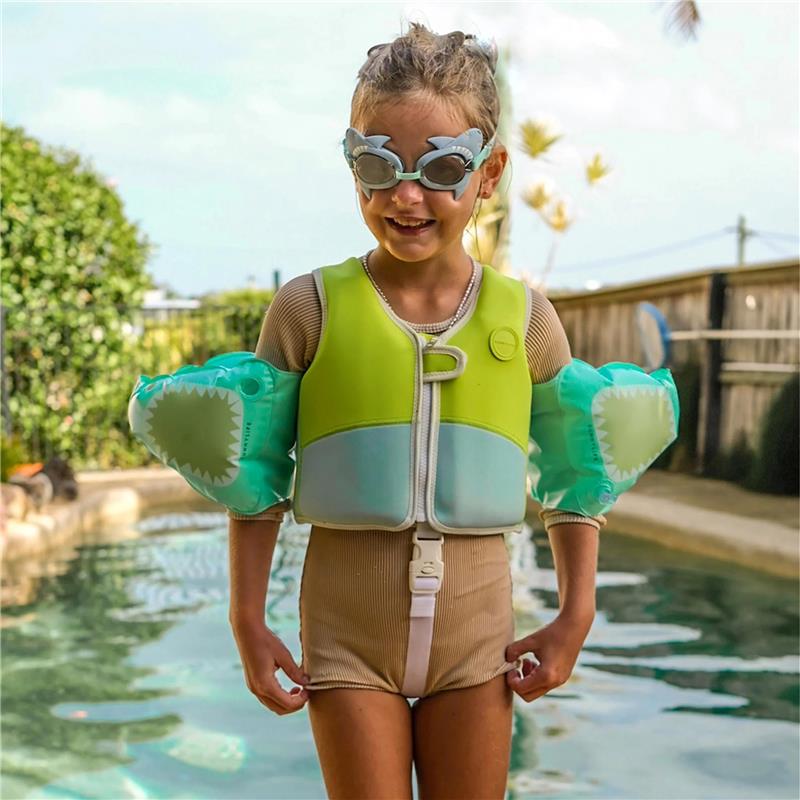 Sunnylife - Salty The Shark Mini Swim Goggles Aqua Image 2