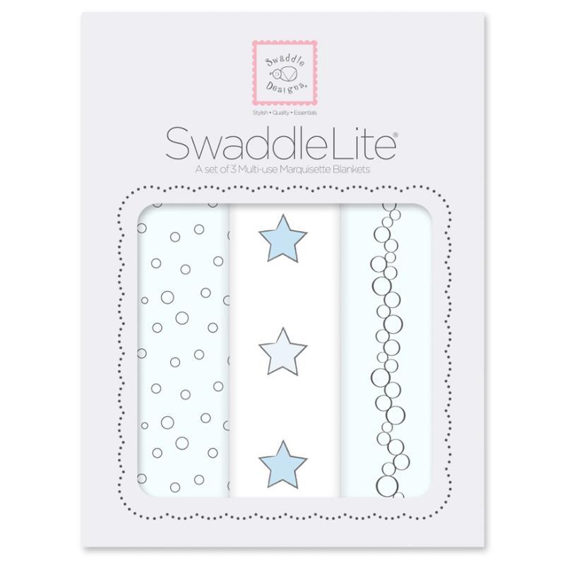 Swaddle Designs - 3Pk Bubble Dots, Stars, Champagne Marquisette Swaddles Image 1