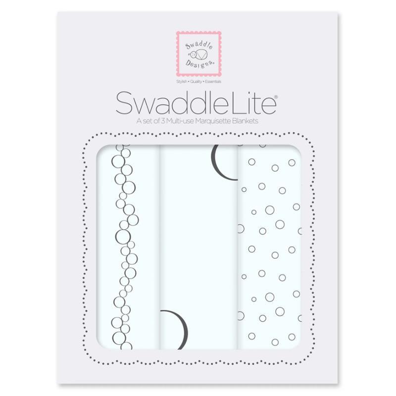 Swaddle Designs - 3Pk Bubbly Soft Blue, Marquisette Swaddles Image 1