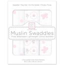 Swaddle Designs - 3Pk Muslin Swaddle Blankets, Butterflies & Posies Image 1
