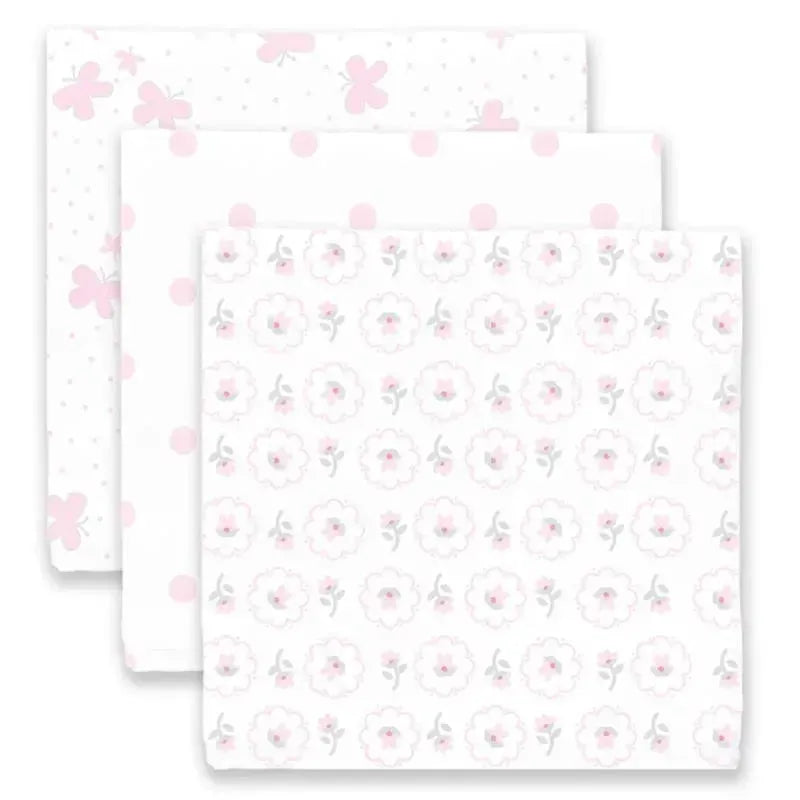 Swaddle Designs - 3Pk Muslin Swaddle Blankets, Butterflies & Posies Image 3