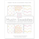 Swaddle Designs - 3Pk Muslin Swaddle Blankets, Floral With Gold Shimmer Image 1