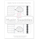 Swaddle Designs - 3Pk Muslin Swaddle Blankets, Hedgehog & Bumpkin Image 1