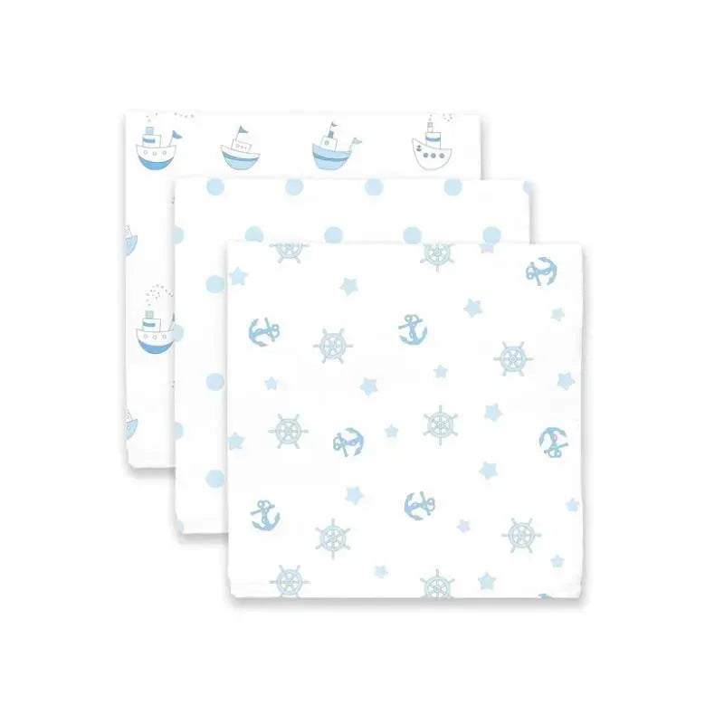 Swaddle Designs - 3Pk Muslin Swaddle Blankets, Little Ships Image 3