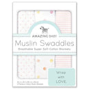 Swaddle Designs - 3Pk Muslin Swaddle Blankets, Pink Party Image 1