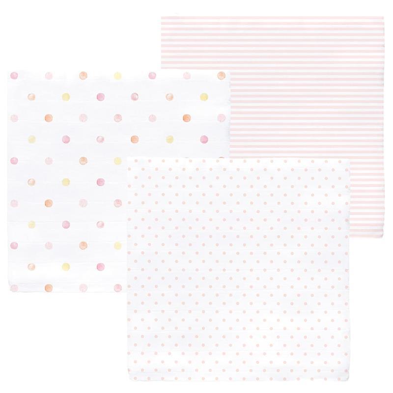 Swaddle Designs - 3Pk Muslin Swaddle Blankets, Pink Party Image 3