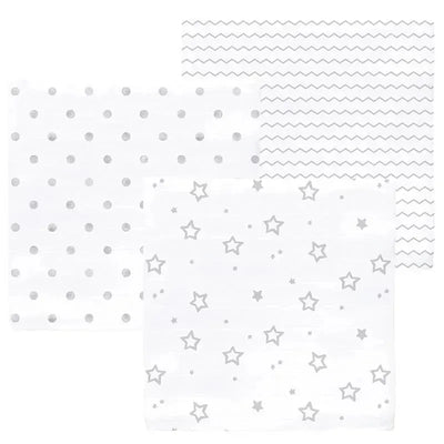 Swaddle Designs - 3Pk Muslin Swaddle Blankets, Sterling Stargazer Image 1