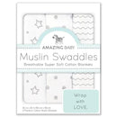 Swaddle Designs - 3Pk Muslin Swaddle Blankets, Sterling Stargazer Image 5