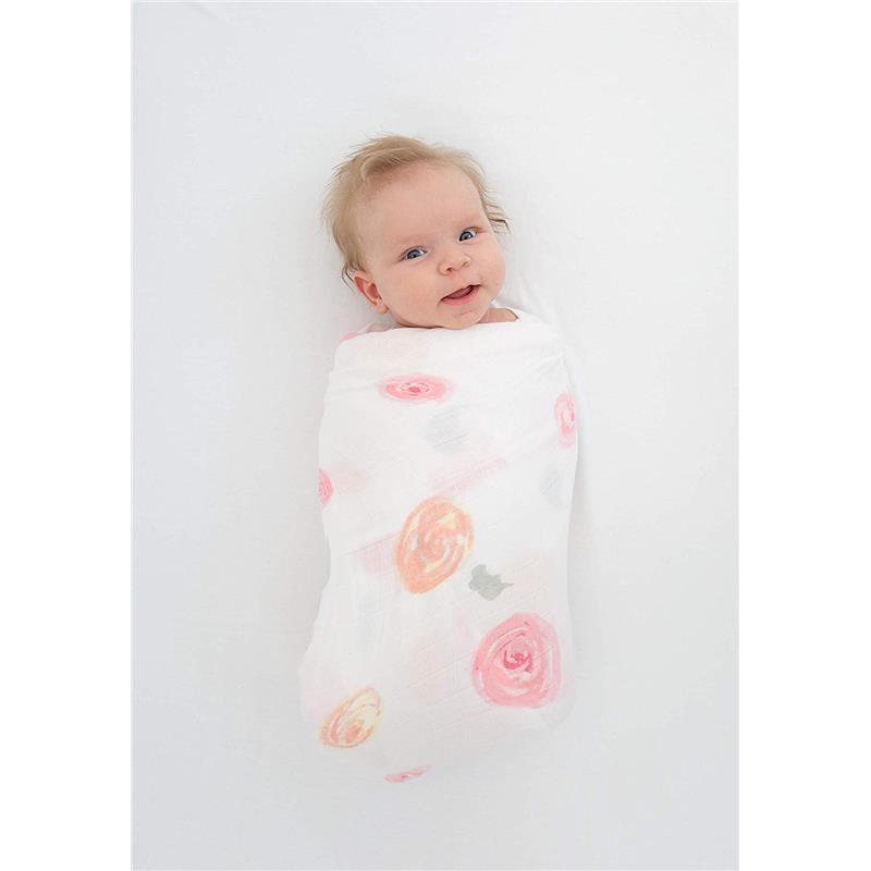 Swaddle Designs - 3Pk Muslin Swaddle Blankets, Watercolor Roses Image 2