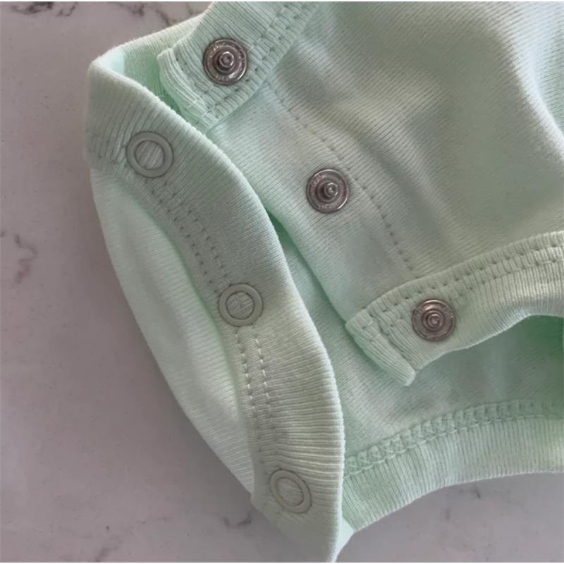 Swaddle Designs 3Pk Organic Cotton Bodysuits, Soft Jadeite/White/Sand Dollar Image 3