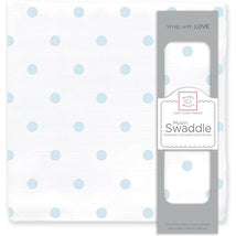 Swaddle Designs - Blue French Dots Muslin Swaddle Blanket Image 1