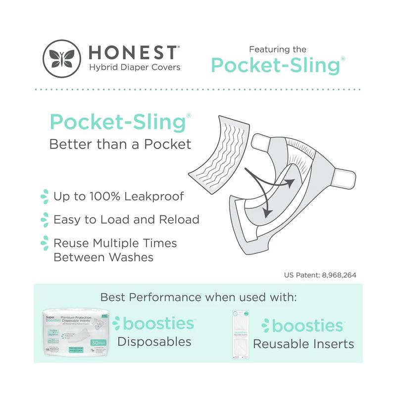 Swaddle Designs Honest Cotton Muslin Hybrid Reusable Cloth Diaper Cover, Shine On  Image 4