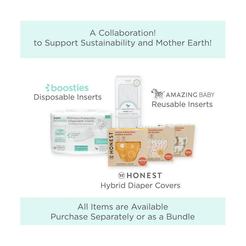 Swaddle Designs Honest Cotton Muslin Hybrid Reusable Cloth Diaper Cover, Shine On  Image 7