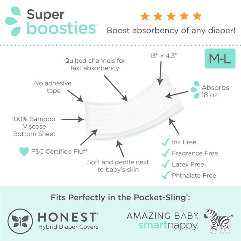 Swaddle Designs Pack of 30 Boosties Disposable Inserts, M/L  Image 4
