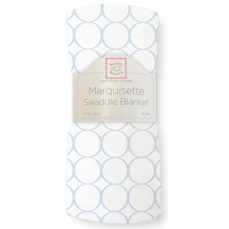 Swaddle Designs - Pastel Blue Mod Circles Marquisette Swaddle Blanket Image 1