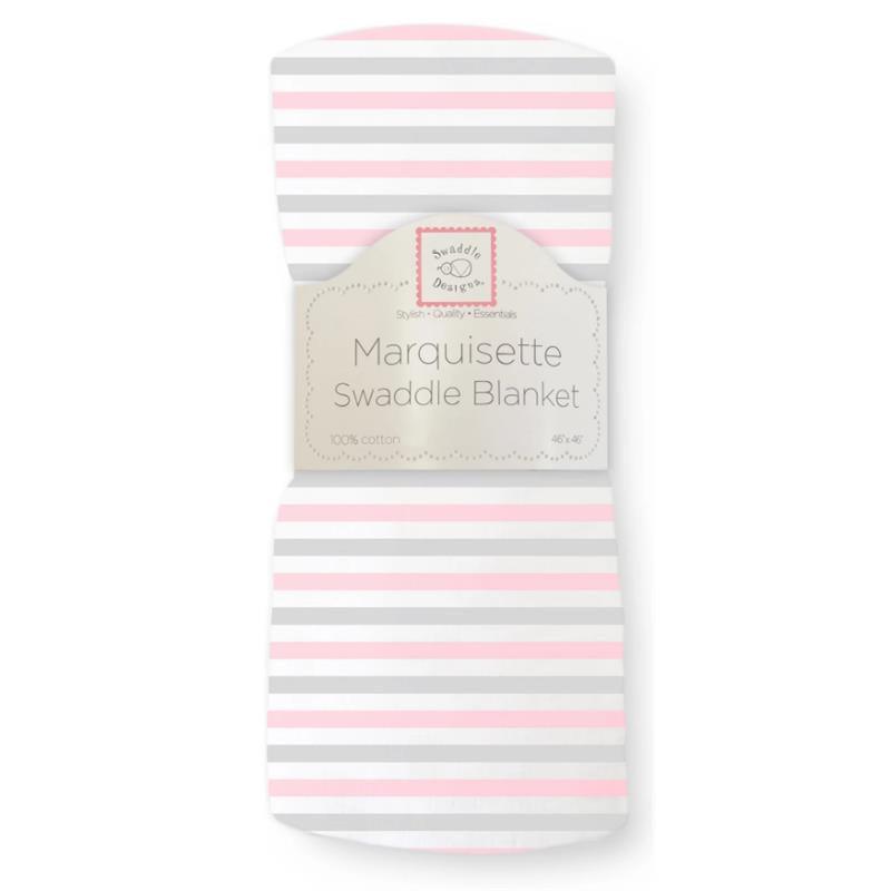 Swaddle Designs - Pastel Pink Stripes Marquisette Swaddle Blanket Image 1