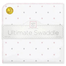 Swaddle Designs - Ultimate Swaddle Blanket, Pastel Pink & Sterling Dots Image 1