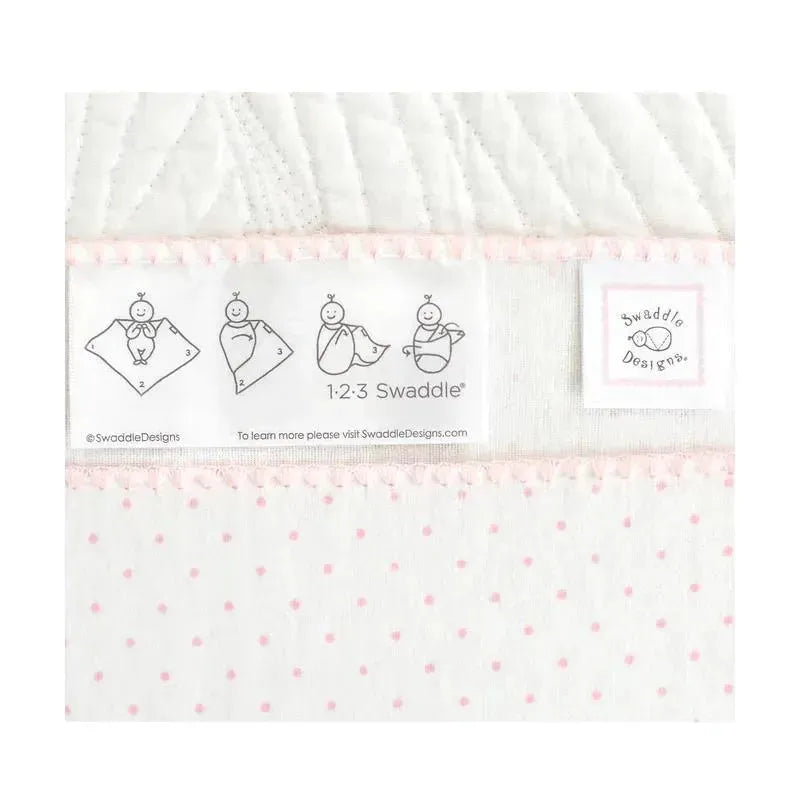 Swaddle Designs - Ultimate Swaddle Blanket, Pastel Pink & Sterling Dots Image 2