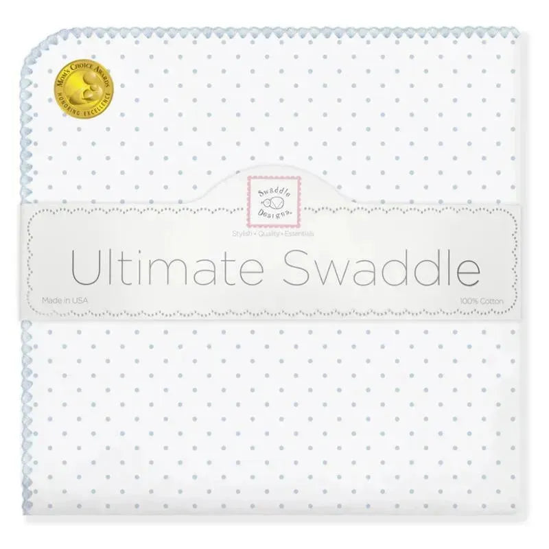 Swaddle Designs - Ultimate Swaddle Blanket, Polka Dots, Pastel Blue Image 1
