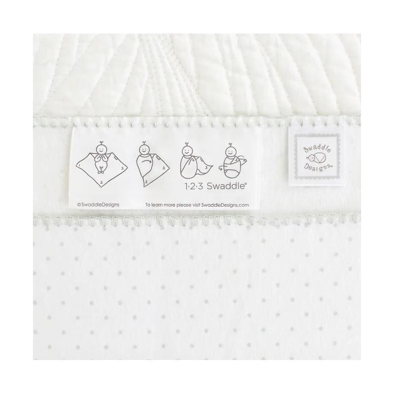 Swaddle Designs - Ultimate Swaddle Blanket, White With Sterling Trim Image 3