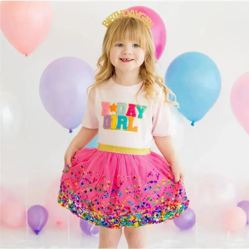 Sweet Wink - Birthday Girl Patch T-Shirt Kids Short Sleeve Shirt Image 3