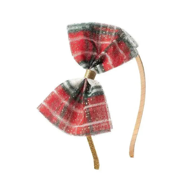 Sweet Wink - Christmas Plaid Bow Headband Image 1