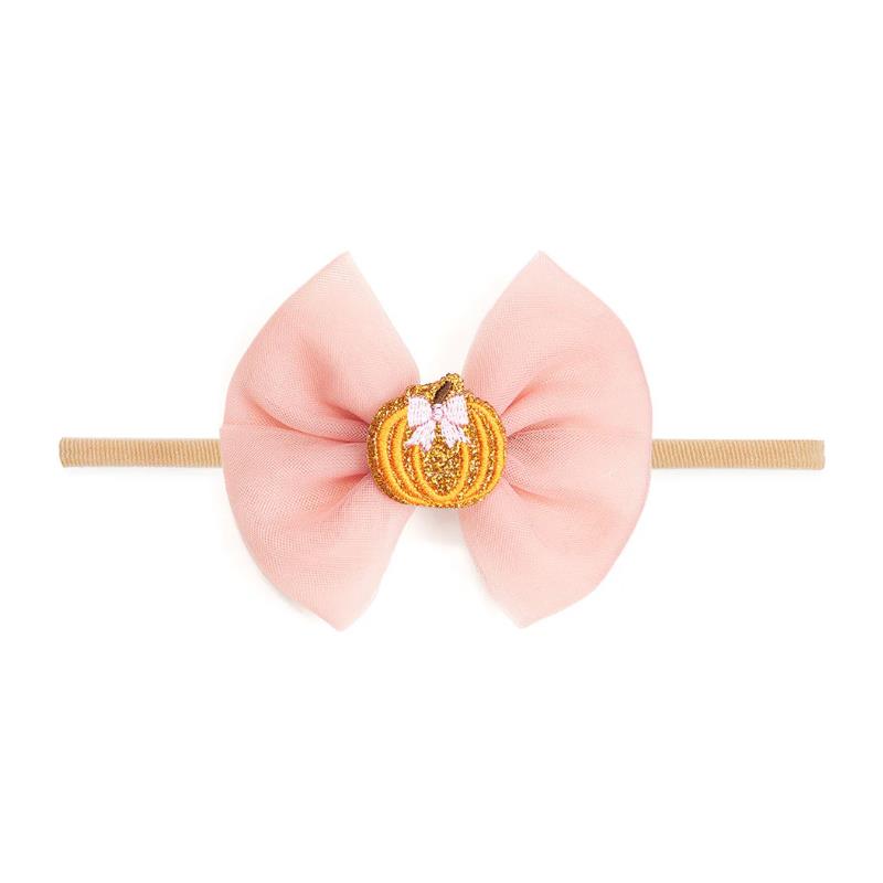 Sweet Wink - Pumpkin Tulle Bow Baby Headband Image 1