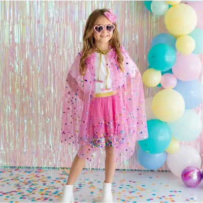 Sweet Wink - Raspberry Confetti Cape Kids Dress Up Cape Image 1