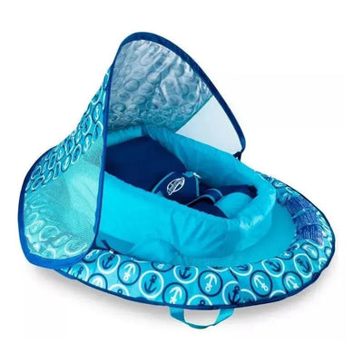 Swimways - Infant Baby Spring Float, Blue | Baby Pool Float with Canopy Image 1