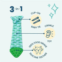 Tasty Tie -Teething Bib Tie, Seersucker Image 2