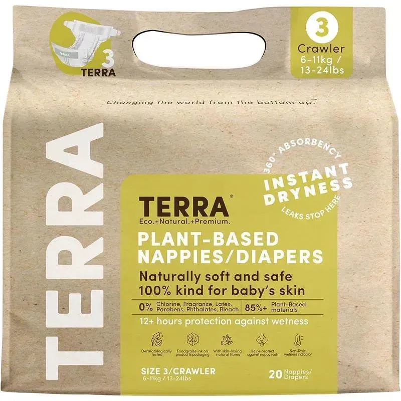 Terra - 20Ct 85% Plant-Based Diapers, Size 3 Image 1