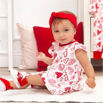 Tesa Babe - Baby Girl's Valentine Hearts Bamboo Dress Image 2