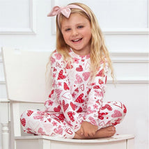 Tesa Babe - Girl's Valentine Hearts Bamboo Pajama Set Image 2