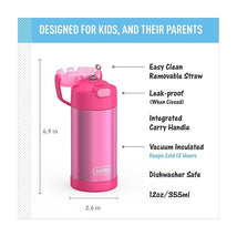 Thermos FUNtainer Stainless Steel Water Bottle 12 oz - Pink Image 2