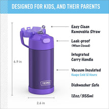 Thermos FUNtainer Stainless Steel Water Bottle 12 oz - Purple Image 2