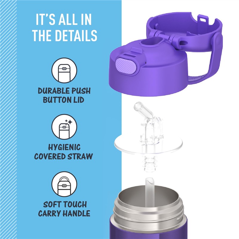 Thermos FUNtainer Stainless Steel Water Bottle 12 oz - Purple Image 4