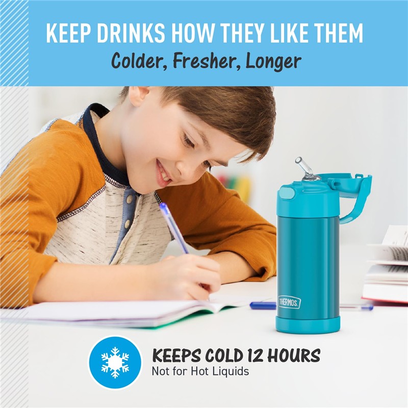 Thermos FUNtainer Stainless Steel Water Bottle 12 oz - Teal Image 5