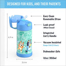 THERMOS FUNTAINER 12Oz Kids Stainless Steel Vacuum Insulated Water Bottle with Lid, Bluey Image 2