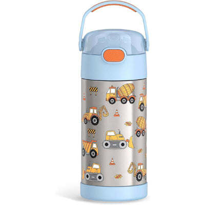 THERMOS FUNTAINER 12Oz Kids Stainless Steel Vacuum Insulated Water Bottle with Lid, Construction Image 1