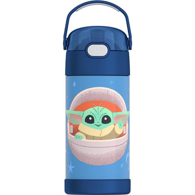 THERMOS FUNTAINER 12Oz Kids Stainless Steel Vacuum Insulated Water Bottle with Lid, Mandalorian The Child Image 1