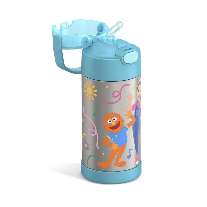 THERMOS FUNTAINER 12Oz Kids Stainless Steel Vacuum Insulated Water Bottle with Lid, Ms. Rachel Image 2