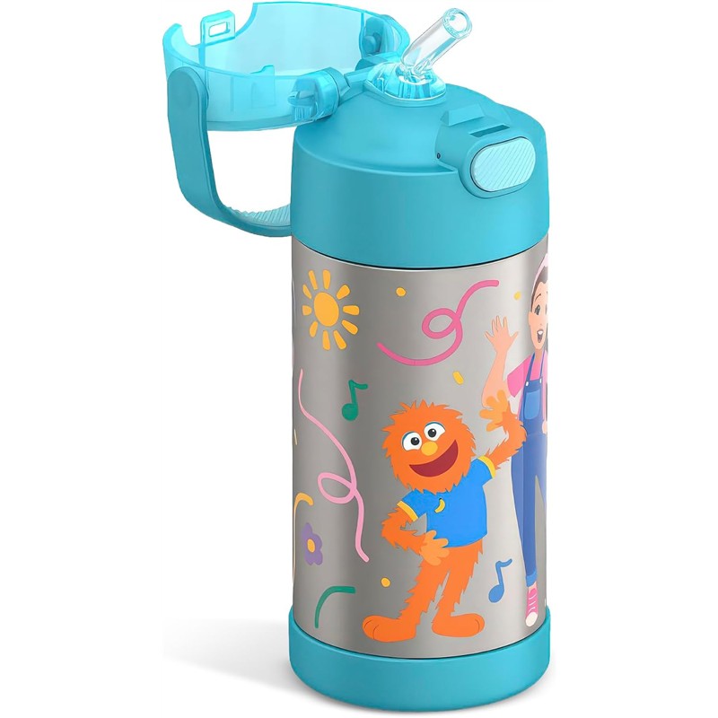THERMOS FUNTAINER 12Oz Kids Stainless Steel Vacuum Insulated Water Bottle with Lid, Ms. Rachel Image 2